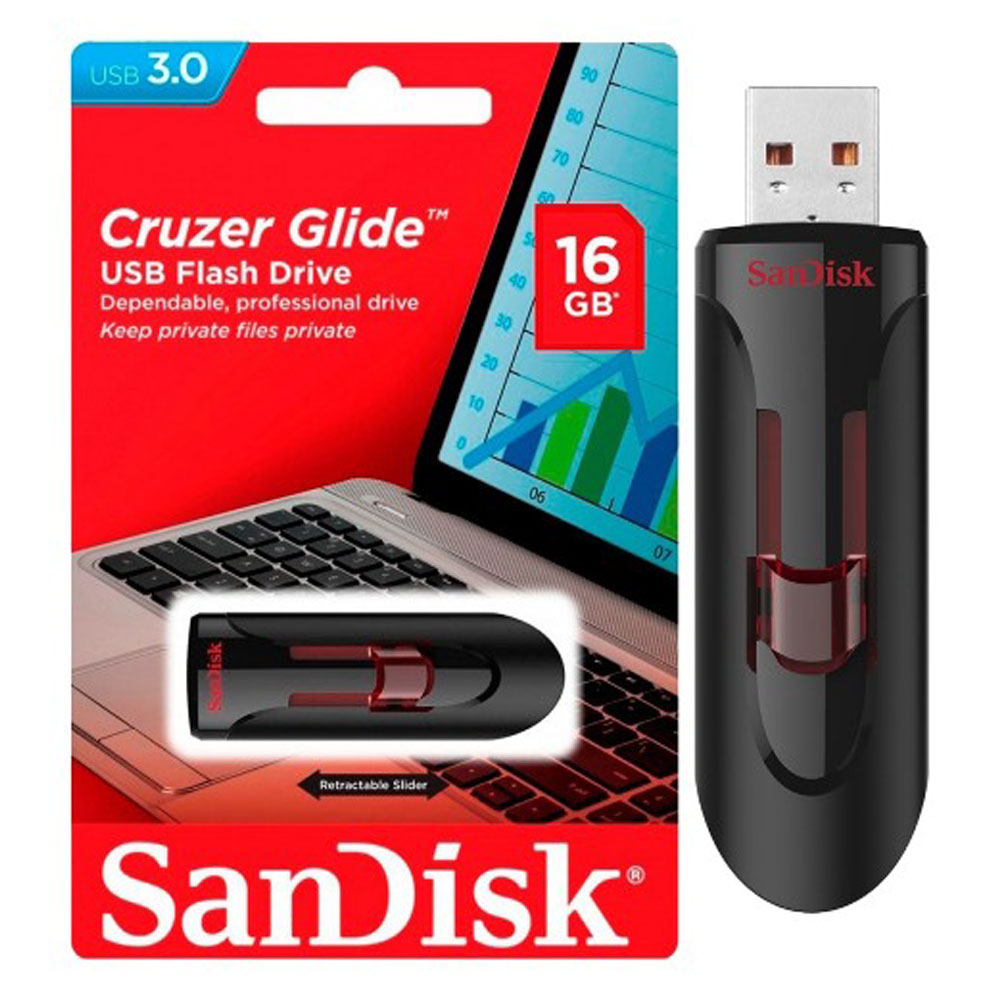 SanDisk 16 GB USB 3.0 Cruzer Glide Flash Drive (16GB)